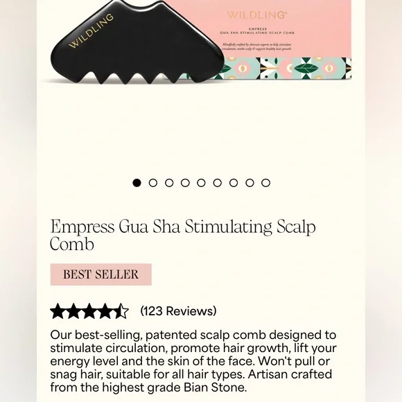 Wildling Gua Sha Empress Comb - Picture 3 of 4